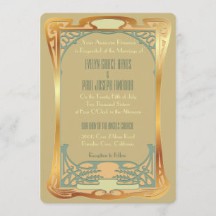 Vintageart déco~ inspirerade Gatsby Inbjudningar