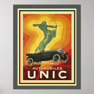 Vintageart décoannons för Unic bilar 16 x 20 Poster