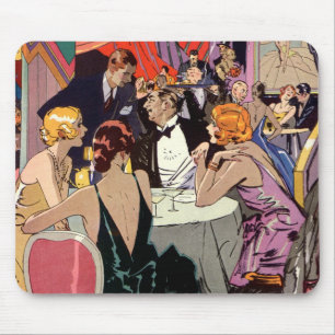 Vintageart décococktailparty på nattklubben musmatta