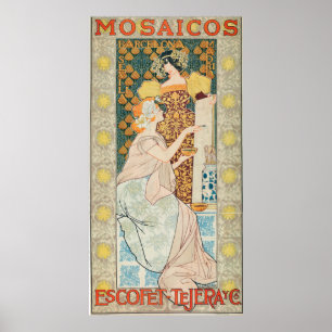 Vintageart nouveau Mosaicos Escofet-Tejera y CA Poster
