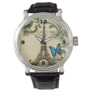 vintageart nouveaublått virvlar runt det paris armbandsur