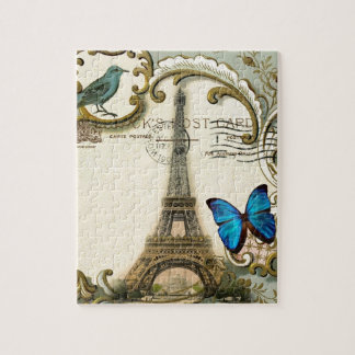 vintageart nouveaublått virvlar runt det paris pussel