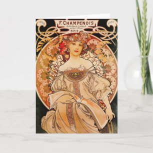 Vintageart nouveauMucha tryck Kort