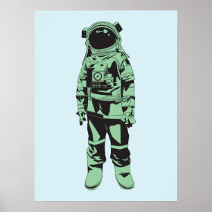 Vintageastronautaffisch Poster