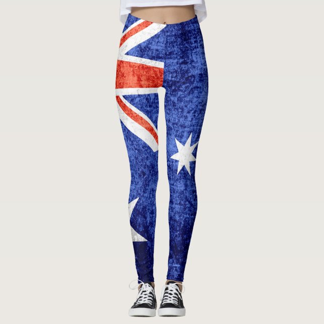 VintageAustralien flagga #2 Leggings (Framsida)