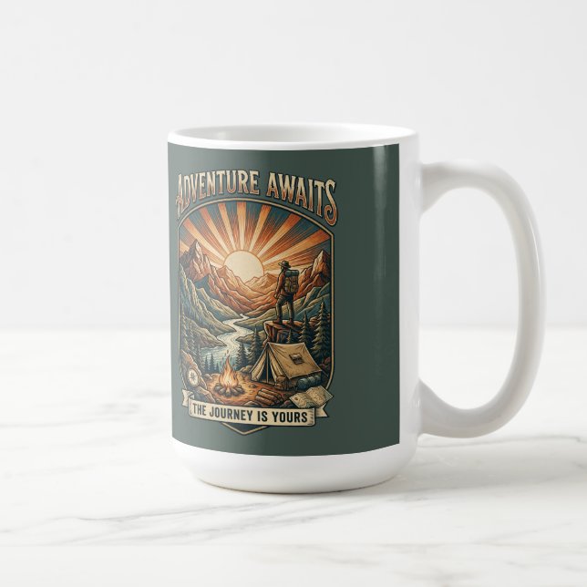 Vintageäventyr Väntar Retroberg Kaffemugg (Höger)