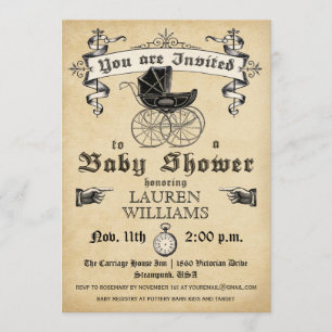 Vintagebaby showerinbjudan II Inbjudningar