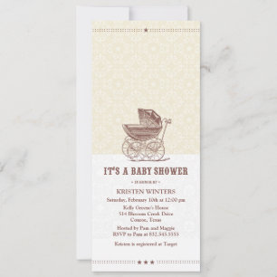 Vintagebaby showerinbjudan inbjudningar