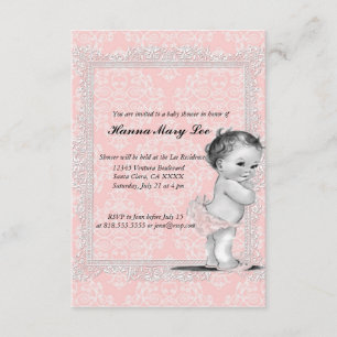 Vintagebaby showerinbjudan inbjudningar