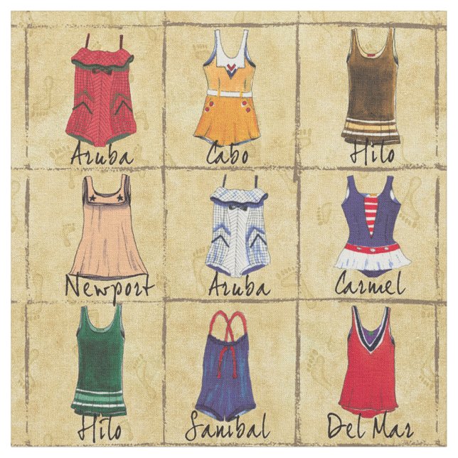 Vintagebaddräkter Tyg (Närbild)