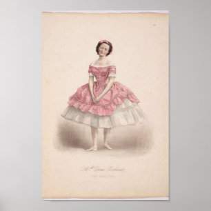 VintageBallerina i rosor, Poster