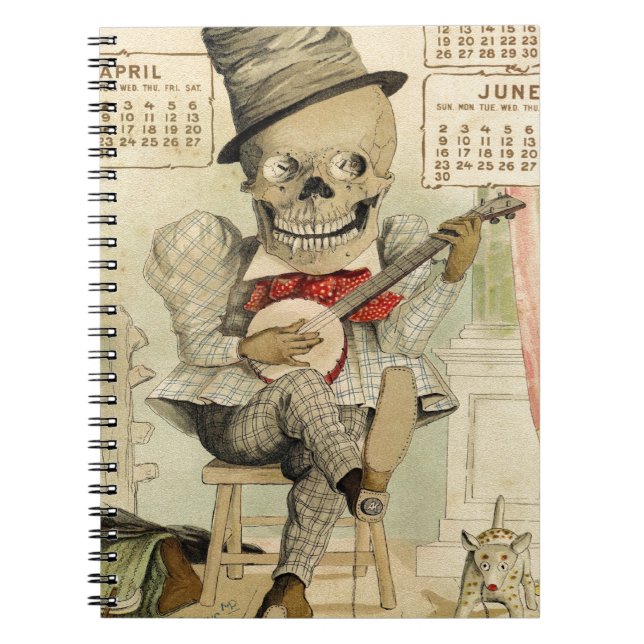 VintageBanjo som leker skelett Anteckningsbok (Framsidan)