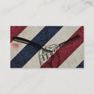 Vintagebarberare Pole/rak rakkniv Visitkort
