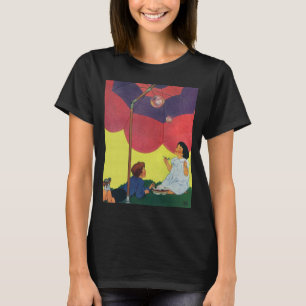 Vintagebarn som blåser bubblor under ett paraply t-shirt