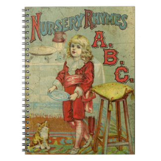 Vintagebarnkammare rimmar ABC-barns bokomslag Anteckningsbok Med Spiral