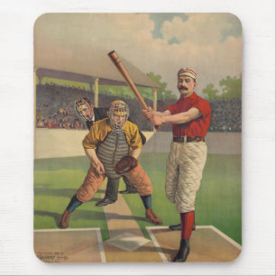 Vintagebaseballaffisch Mousepad Musmatta