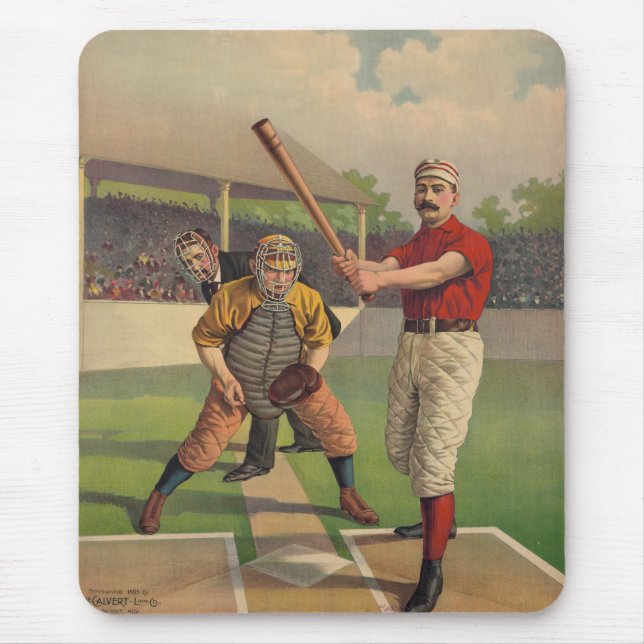 Vintagebaseballaffisch Mousepad Musmatta (Framsidan)