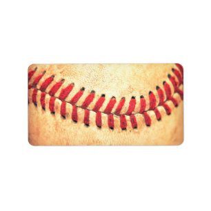 Vintagebaseballboll Adressetikett