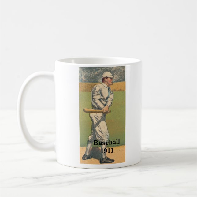 Vintagebaseballmugg 1911 kaffemugg (Vänster)