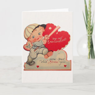 Vintagebaseballvalentin kort för dag
