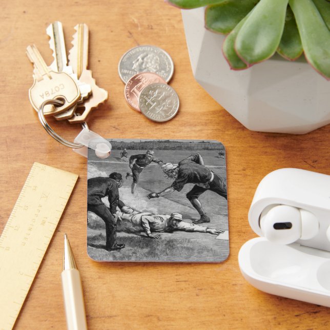 Vintagebaseboll av Thure De Thulstrup, 1885 Nyckelring (Skrivbord)