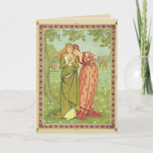 Vintagebästa vänvalentin kort för dag