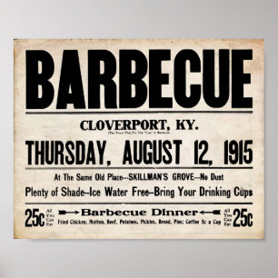 VintageBBQ - Grilla alla som du kan äta trycket Poster