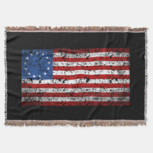 VintageBetsy Ross flagga Filt