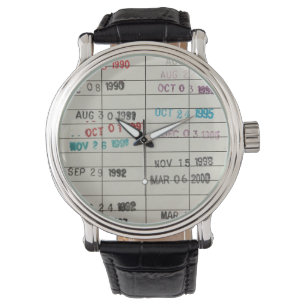 Vintagebibliotek daterar rakt kort armbandsur