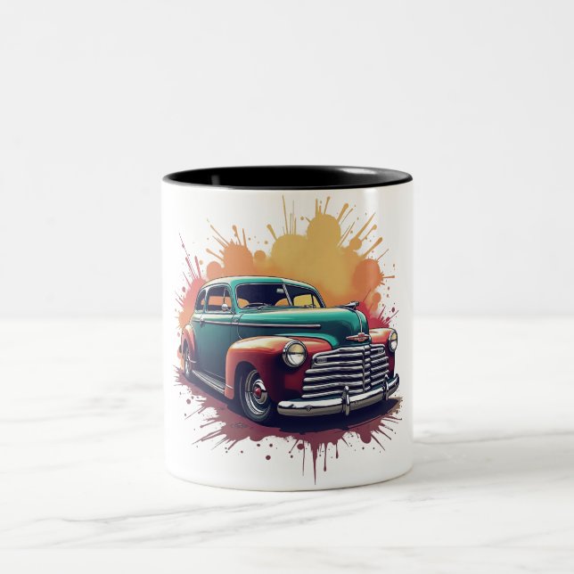 vintagebil 1940-tal lowrider Två-Tonad mugg (Center)