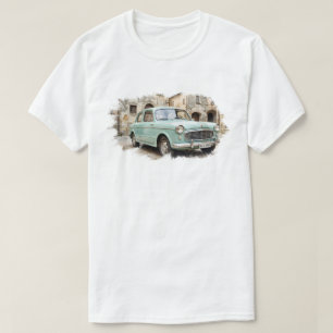 Vintagebil i rustik miljö t shirt