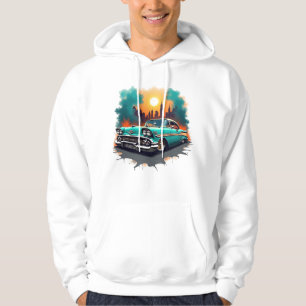 Vintagebil med stads graffiti stil hoodie