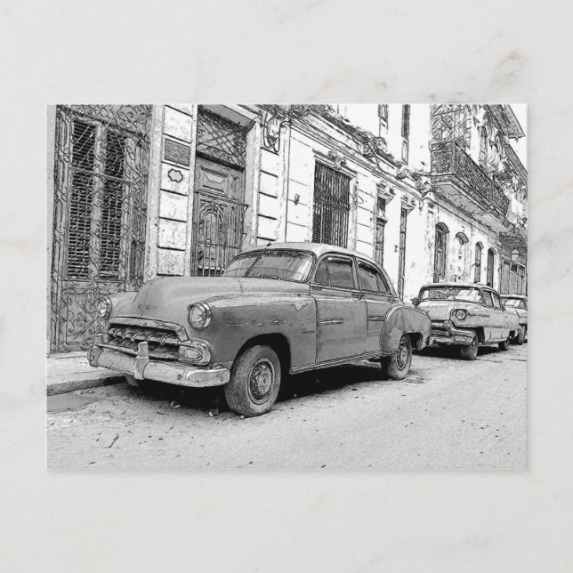 Vintagebilar Vykort (Framsida)