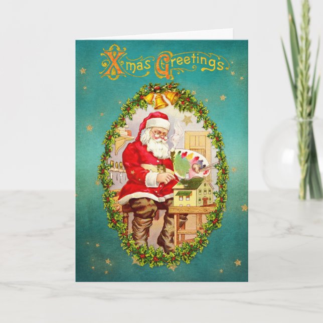 Vintagebild av jul och nyår helgkort (Framsida)