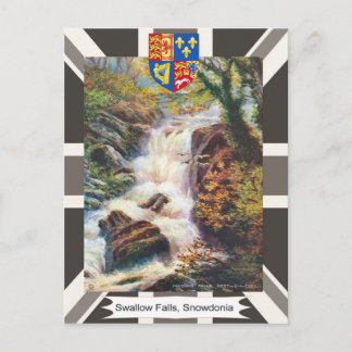 Vintagebild, Swallow Falls, Snowdonia Vykort