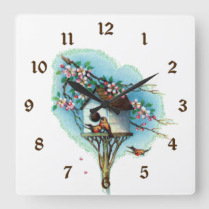 VintageBirdhouse Fyrkantig Klocka