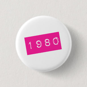 VintageBirthyear för rosa 80-tal Retro grafisk Knapp