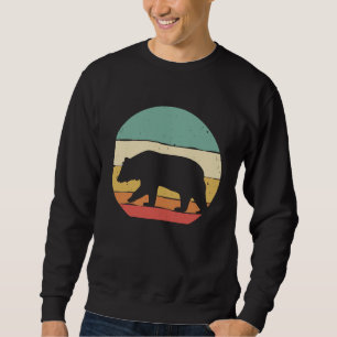 Vintagebjörn för retro vilda djur Grizzly Brun B Lång Ärmad Tröja