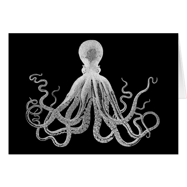 Vintagebläckfisk Hälsningskort (Framsidan Horizontal)