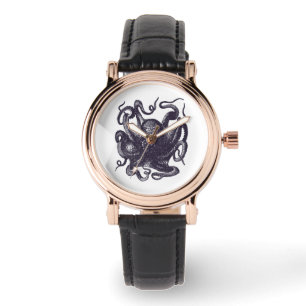 Vintagebläckfiskillustration Armbandsur