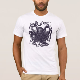 Vintagebläckfiskillustration T Shirt