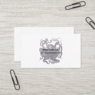 Vintagebläckfiskillustration Visitkort