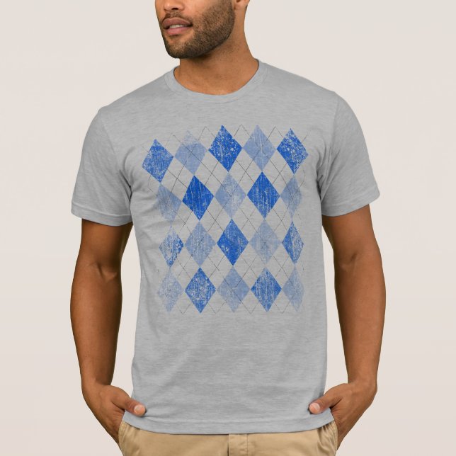 Vintageblått Argyle Tee (Framsida)
