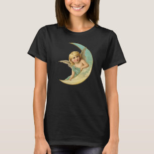 Vintageblåttängel på måneutslagsplatsen t-shirt