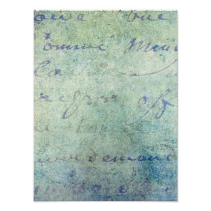 Vintageblåttfransk skrivar Parchmentpapper Fototryck