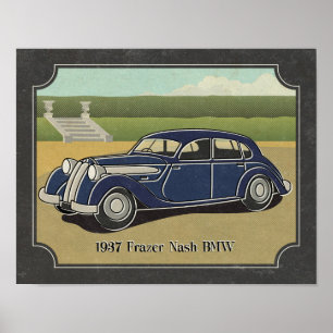 VintageblåttFrazer Nash bil 1937 Poster