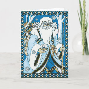 VintageblåttSanta julkort Helgkort