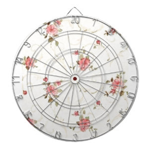 Vintageblek - rosa ros darttavla