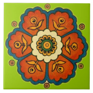 Vintageblommadesign Kakelplatta