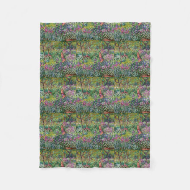 vintageblommaMonet trädgårds- berömd konstnär Fleecefilt (Framsidan)